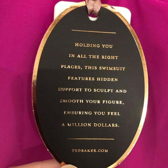 Ted Baker Deep V fuschia Swimsuit, size 5 (US 12) - Picture 5 of 6